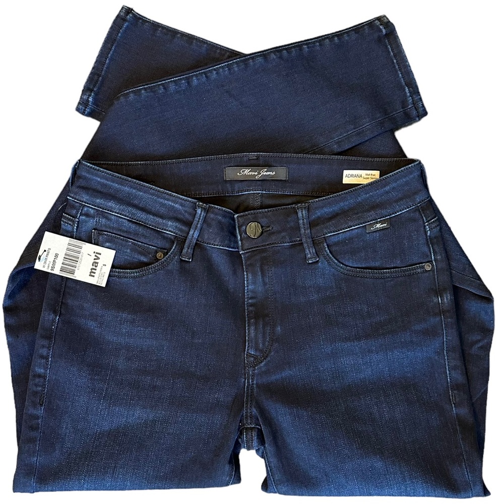 MAVI Jeans ADRIANA Mid Rise Super Skinny NWT HIGHEND Dark Wash 4 / 27 NEW